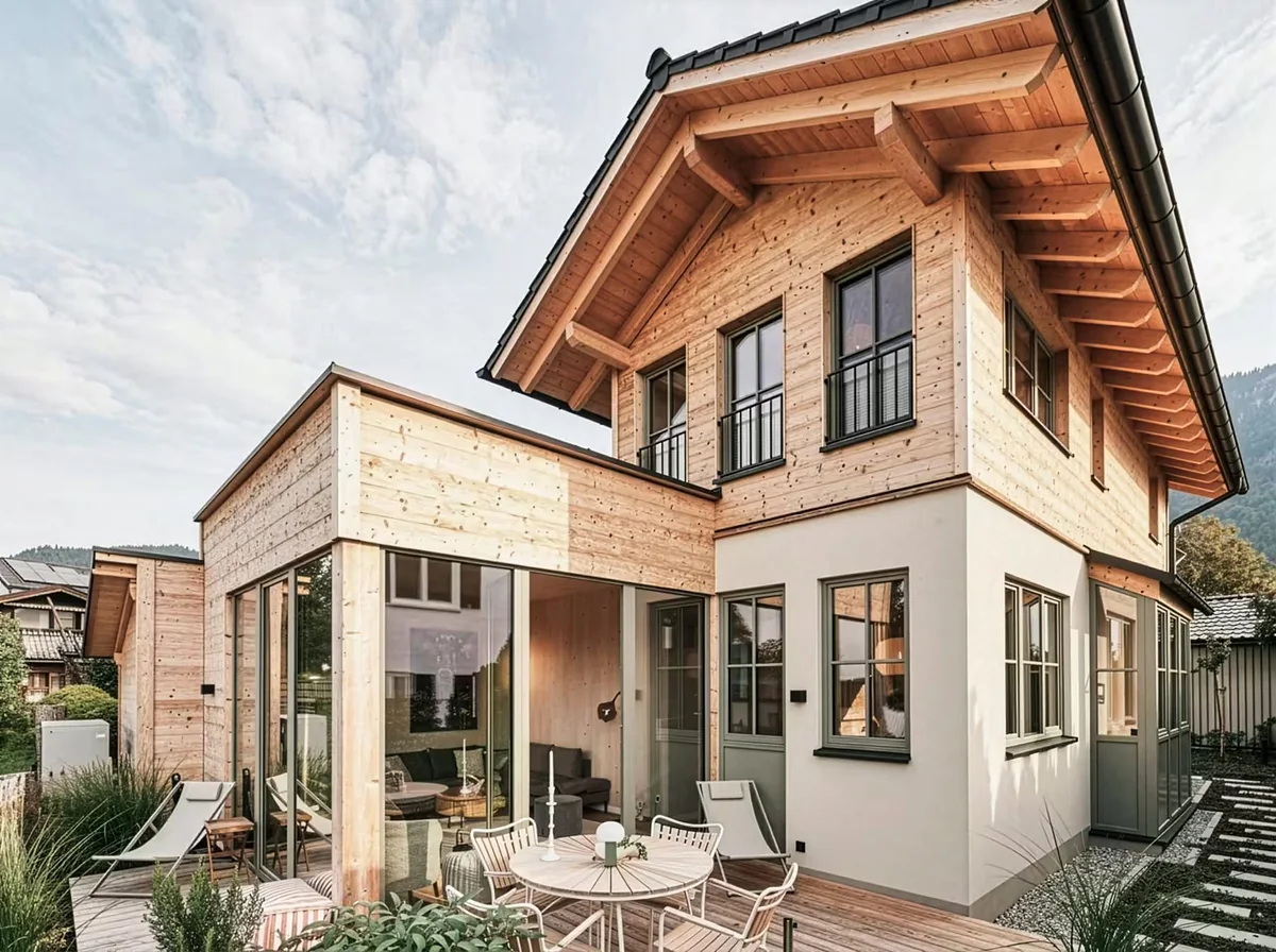 Ferienhaus aus Holz mit Terrasse bei Kochel am See